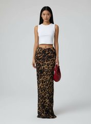 Maxirok met Luipaardprint voor Dames – Trendy Elegante Lange Rok met Animal Print