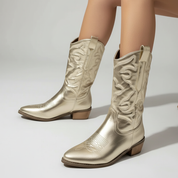 Dames Cowboylaarzen | Metallic Afwerking | Western Laarzen met Moderne Twist