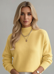 Gebreide Damestrui met Hoge Kraag – Zachte Warme Trui voor de Winter