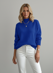 Gebreide Damestrui met Hoge Kraag – Zachte Warme Trui voor de Winter