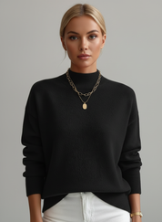 Gebreide Damestrui met Hoge Kraag – Zachte Warme Trui voor de Winter