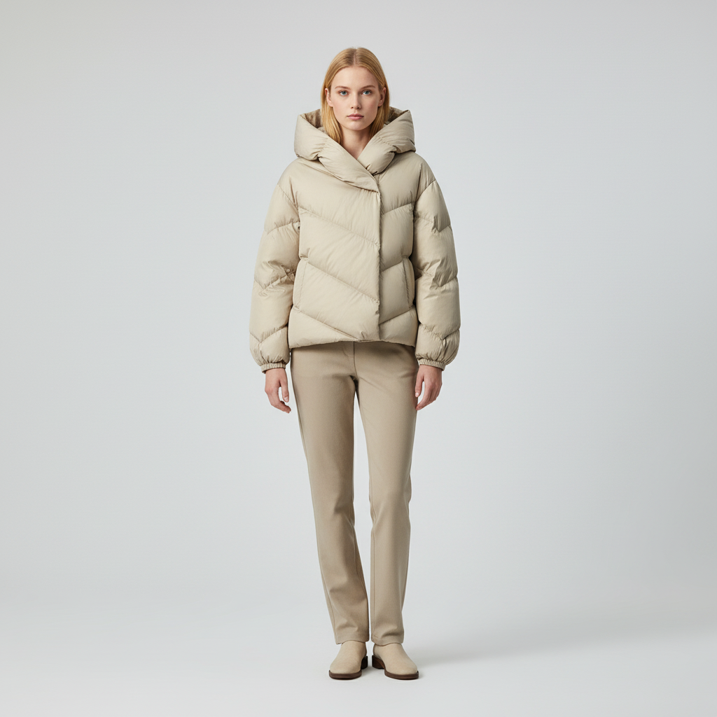 Dames Jack met Asymmetrische Sluiting en Moderne Uitstraling