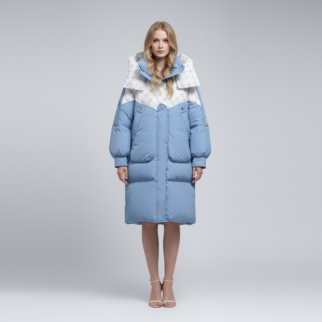 Elegante Dames Parka met Patroon en Moderne Uitstraling
