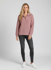 Gebreide Dames Trui met Ritssluiting