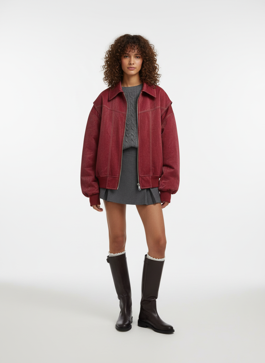 Vivien Leren Jas Dames | Oversized Leren Damesjas | Trendy Zacht Leer in Modieuze Kleuren