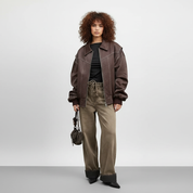 Vivien Leren Jas Dames | Oversized Leren Damesjas | Trendy Zacht Leer in Modieuze Kleuren