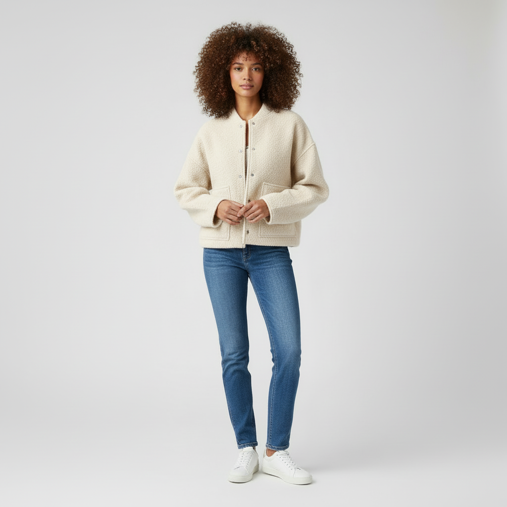 Wolmix Gebreid Dames Vest met Relaxte Pasvorm