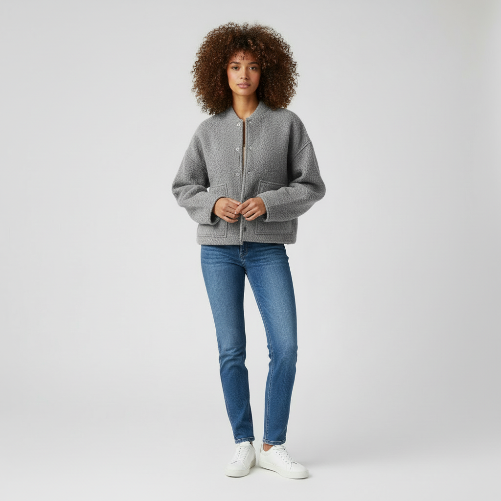 Wolmix Gebreid Dames Vest met Relaxte Pasvorm