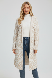 Gebreid Lang Damesvest met Capuchon