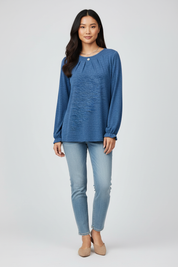 Gebreide Dames Top met Ruches en Relaxte Pasvorm