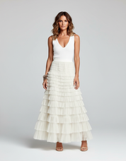 Comfortabele Tule Maxirok met Elastische Tailleband