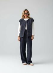 Dames Gebreid Vest Wolmix – Luxe, Warm & Oversized Pasvorm