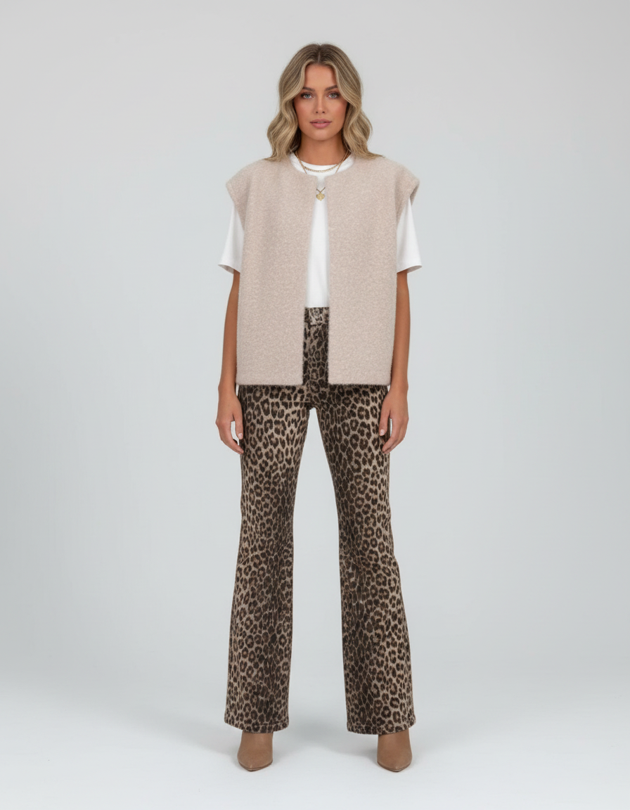 Dames Gebreid Vest Wolmix – Luxe, Warm & Oversized Pasvorm