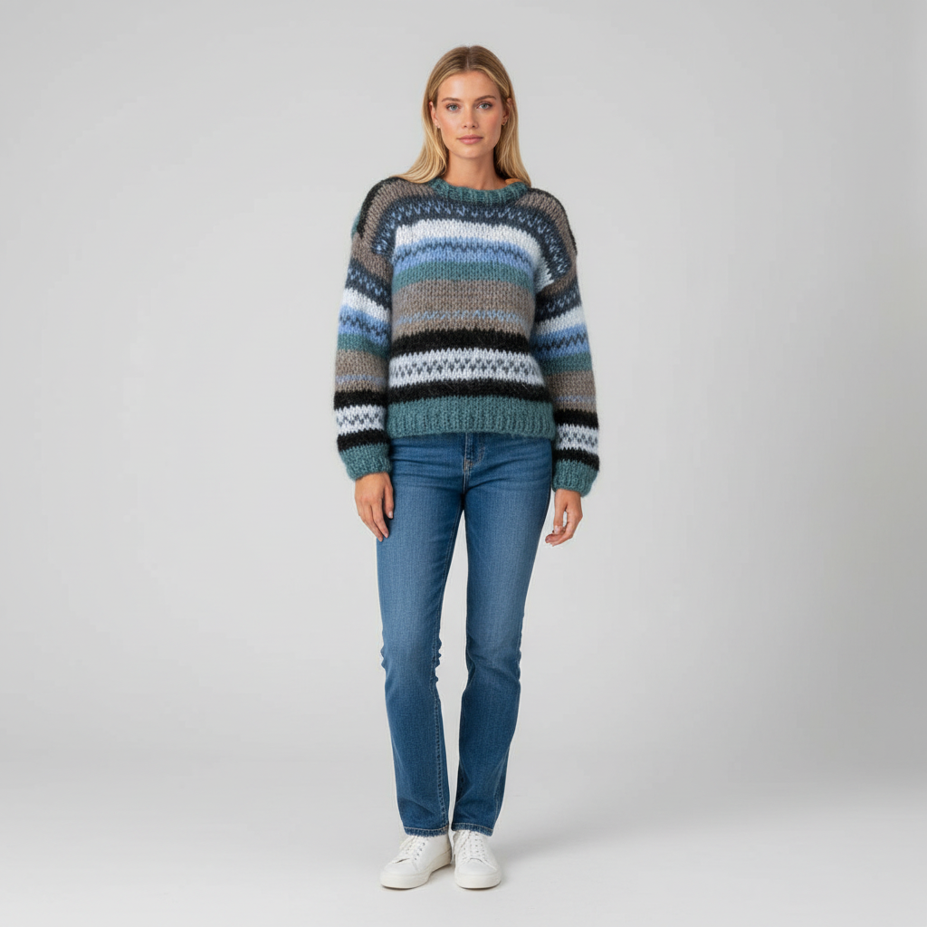Gebreide Dames Trui met Fair Isle Patroon | Warm & Stijlvol
