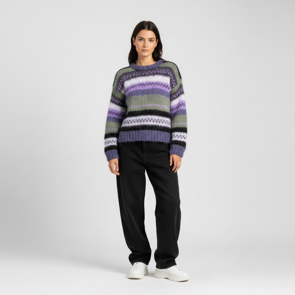 Gebreide Dames Trui met Fair Isle Patroon | Warm & Stijlvol