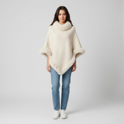 Luxe Gebreide Dames Poncho met Imitatiebont | Warm & Comfortabel