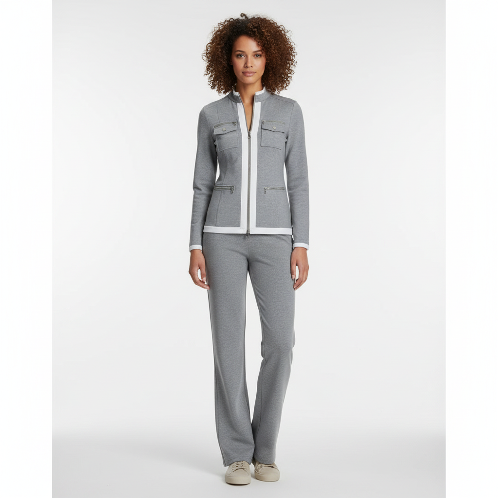 Nette Dames Loungewear Set met Contrasterende Strepen