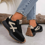 Suède & Synthetische Dames Sneakers met Geometrische Details