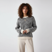 Elegant Gebreide Dames Trui met Golvend Patroon