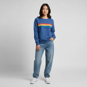 Katoenmix Dames Sweater met Regenboogprint