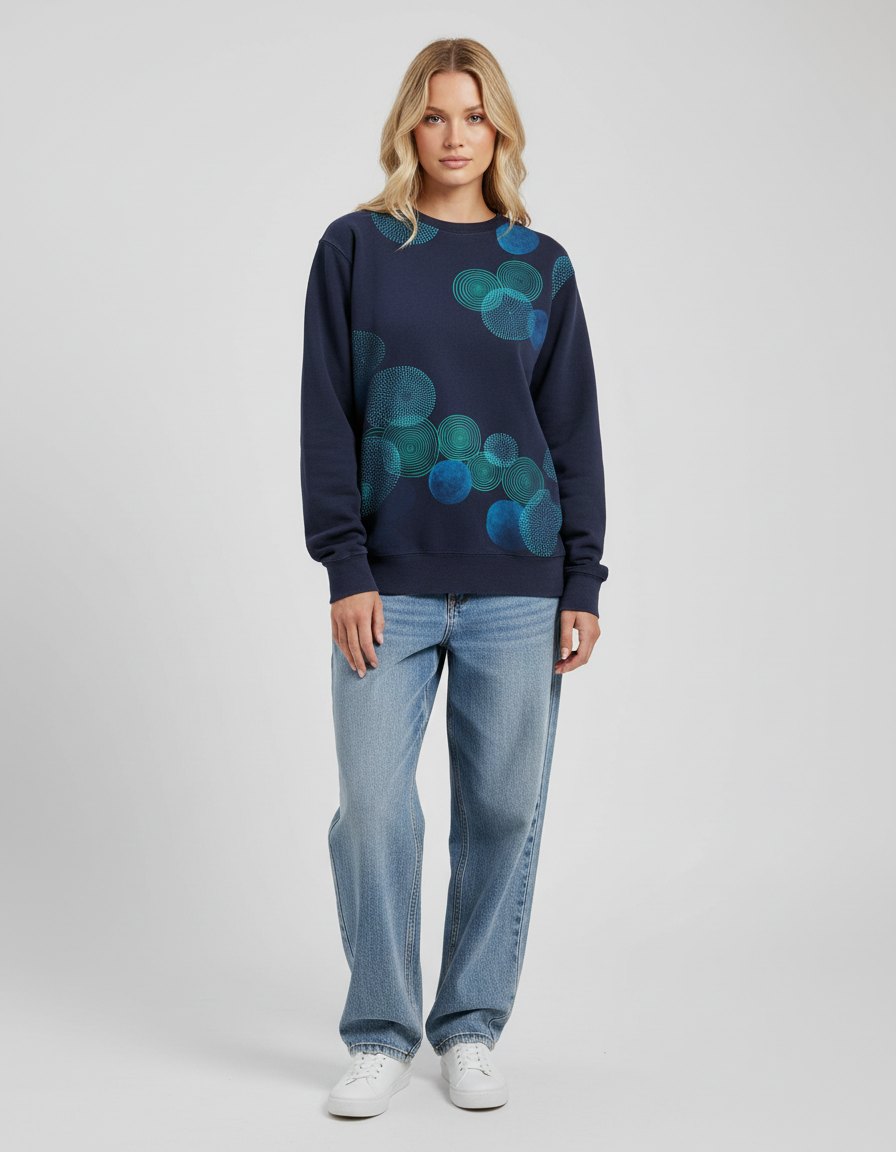 Katoenmix Dames Sweater met Grafische Print