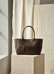 Geweven Vegan Lederen Dames Handtas – Stijlvolle Handtas Met Luxe Look