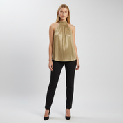 Dames Haltertop – Elegante Blend Haltertop Met Stijlvolle Halslijn