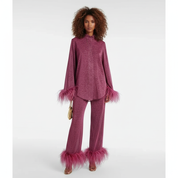 Luxe Glitter Set Dames – Glitter Set Met Veren In Wijnrood, Lichtgroen, Paars, Donkergroen En Beige