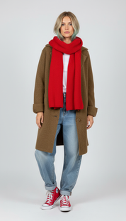 Gebreide Dames Mantel met Open Voorkant en Reverskraag