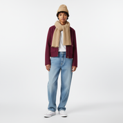 Premium Wolmix Cropped Dames Bomberjack Met Knoopzakken