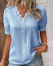 Dames Polyesterblend Blouse met Kantdetails