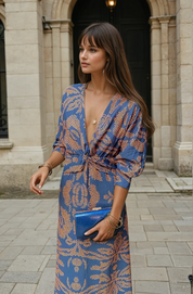 Midi Jurk met Print voor Dames – Elegante Luchtige Jurk met Stijlvolle All-Over Print