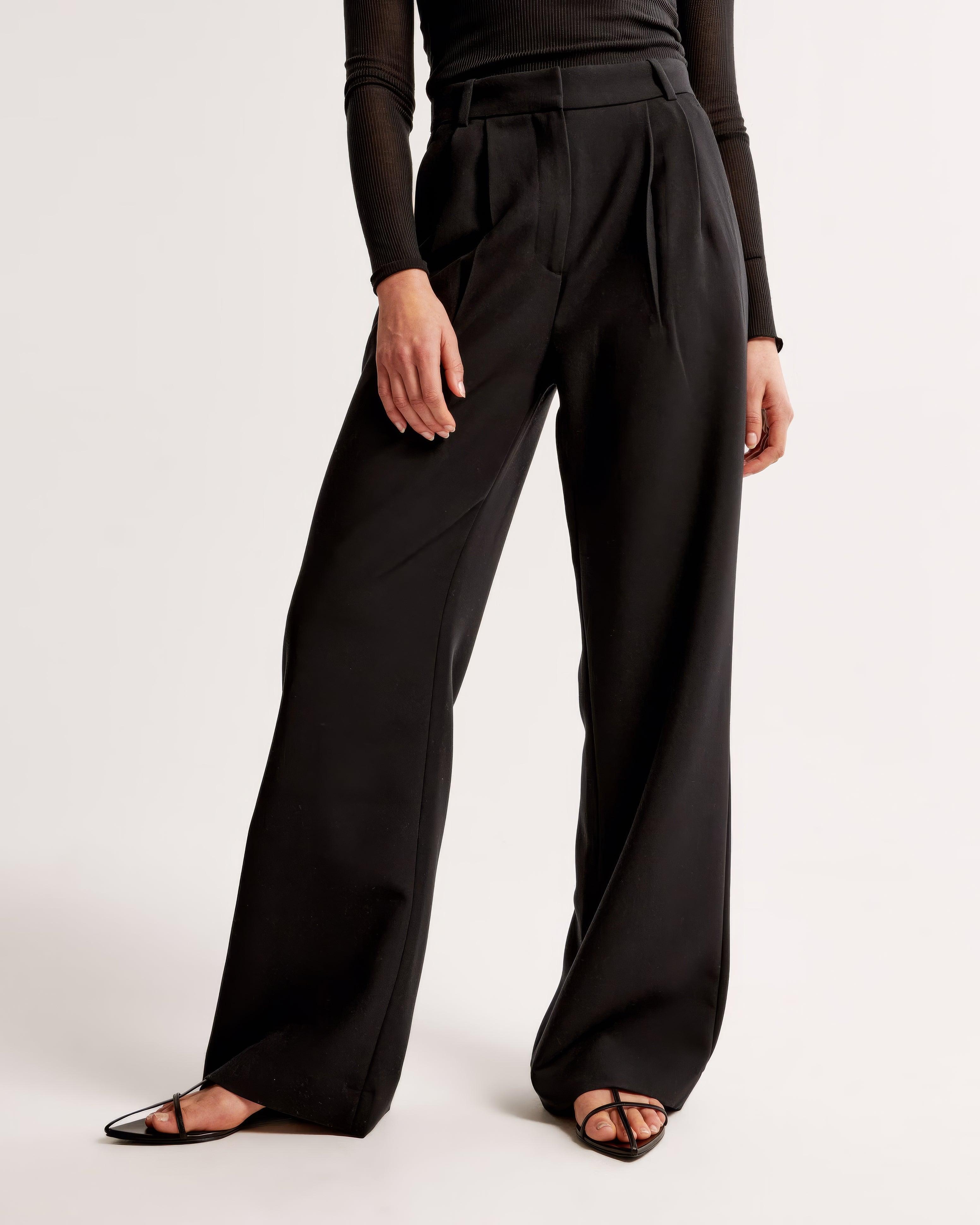 Hoge Taille Pantalon Dames – Geplooide Pantalon met Elegante Tapered Fit