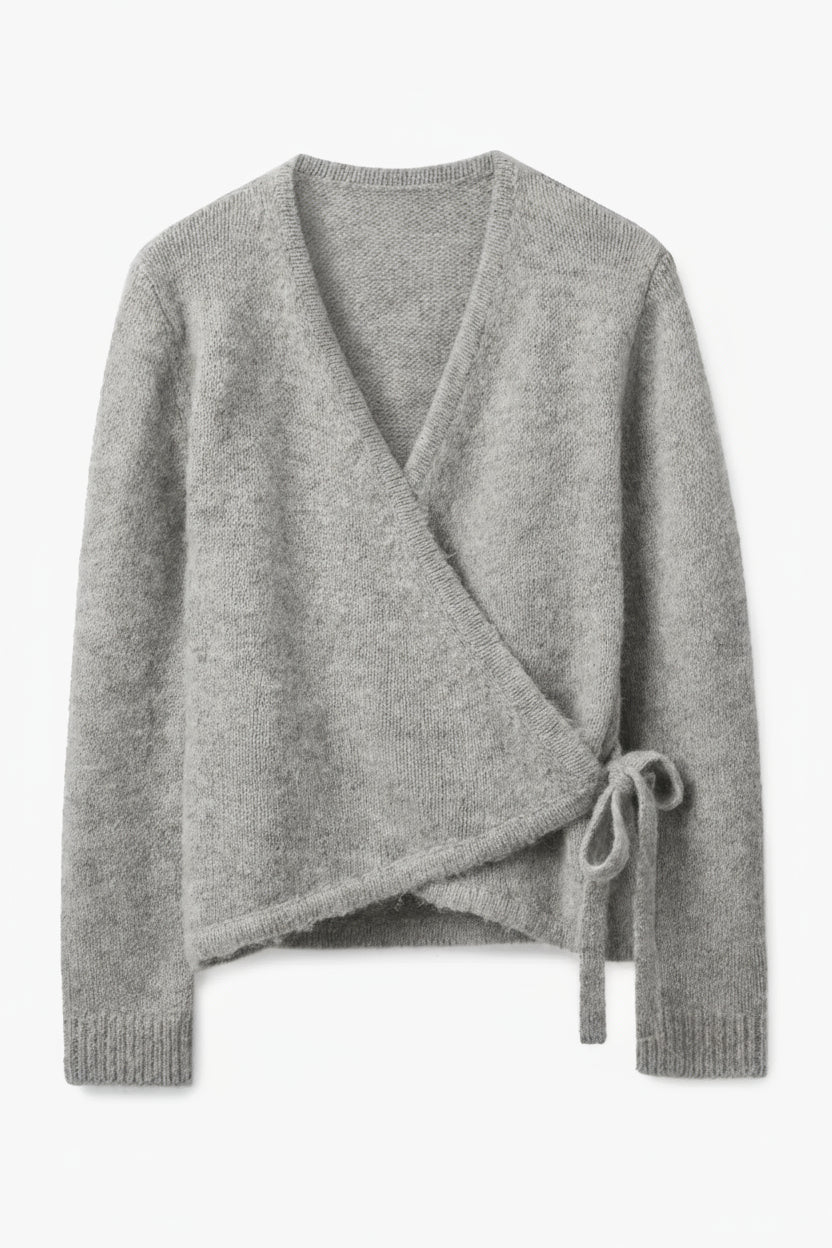 Gebreide Dames Cardigan – Vest met Strik Detail