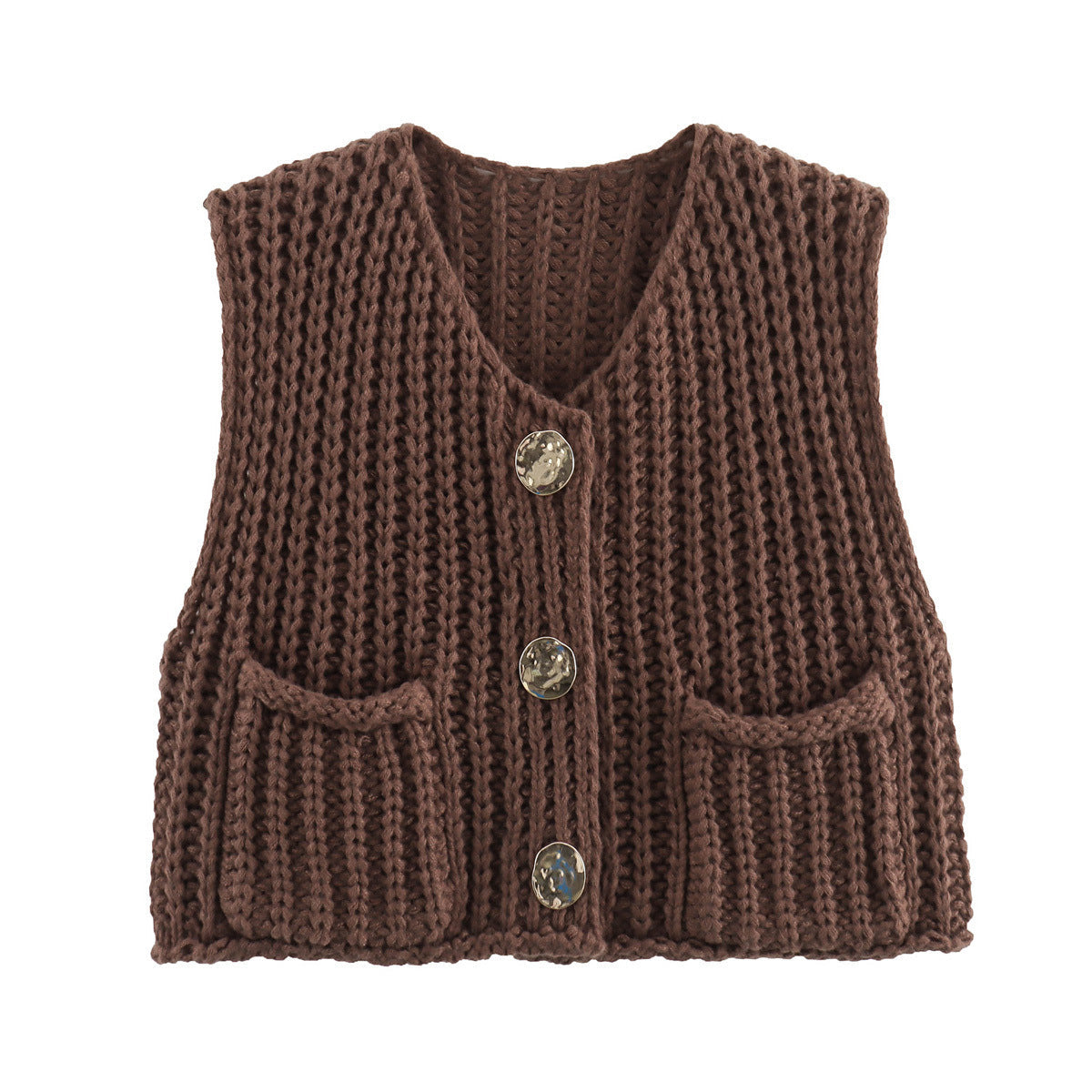 Gebreid Vest met Luxe Knoopdetails