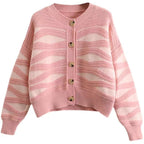 Gebreide Cardigan met Golfpatroon - Premium Kwaliteit