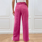 Tijdloze Dames Corduroy Broek met Wijde Pijp