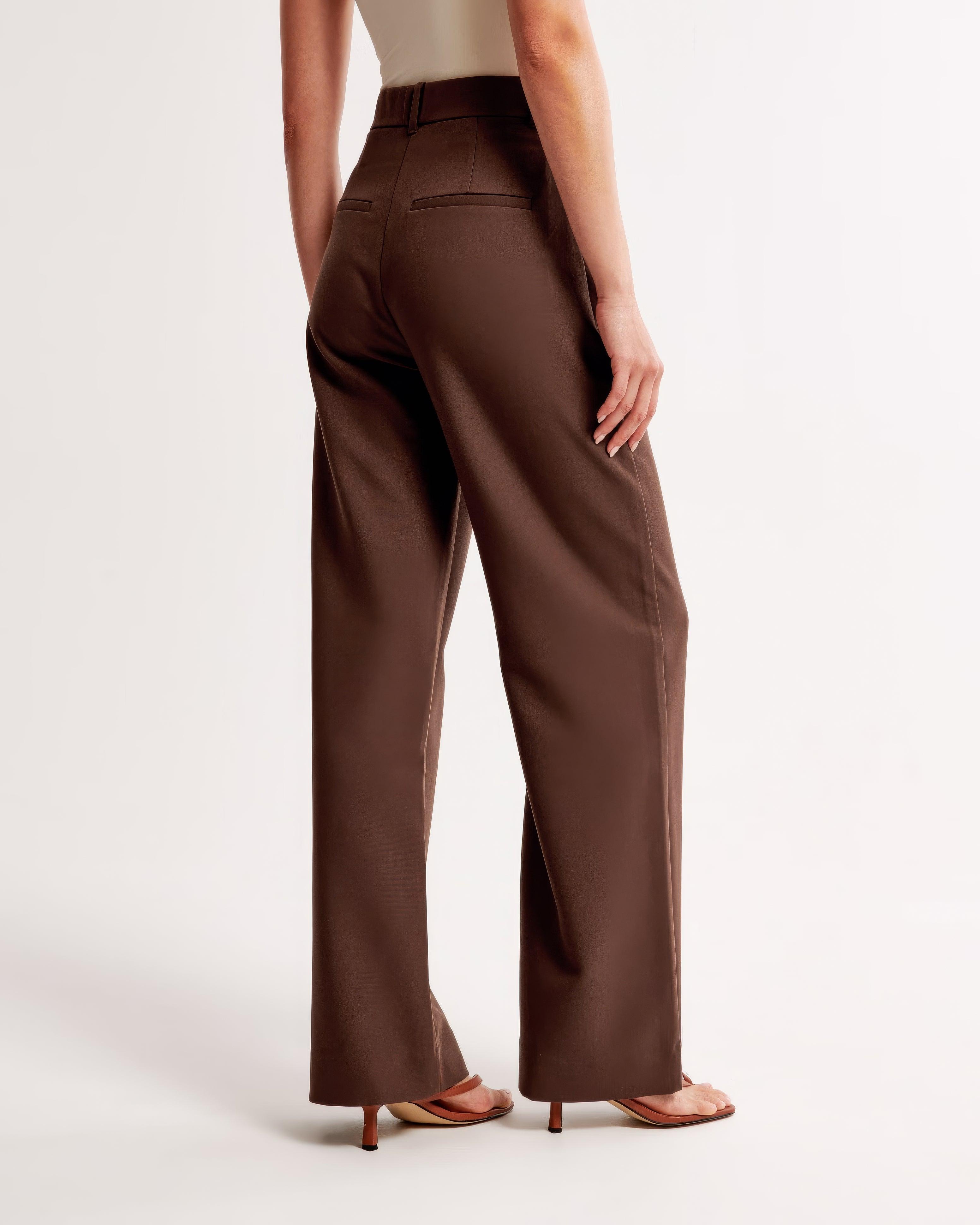 Hoge Taille Pantalon Dames – Geplooide Pantalon met Elegante Tapered Fit