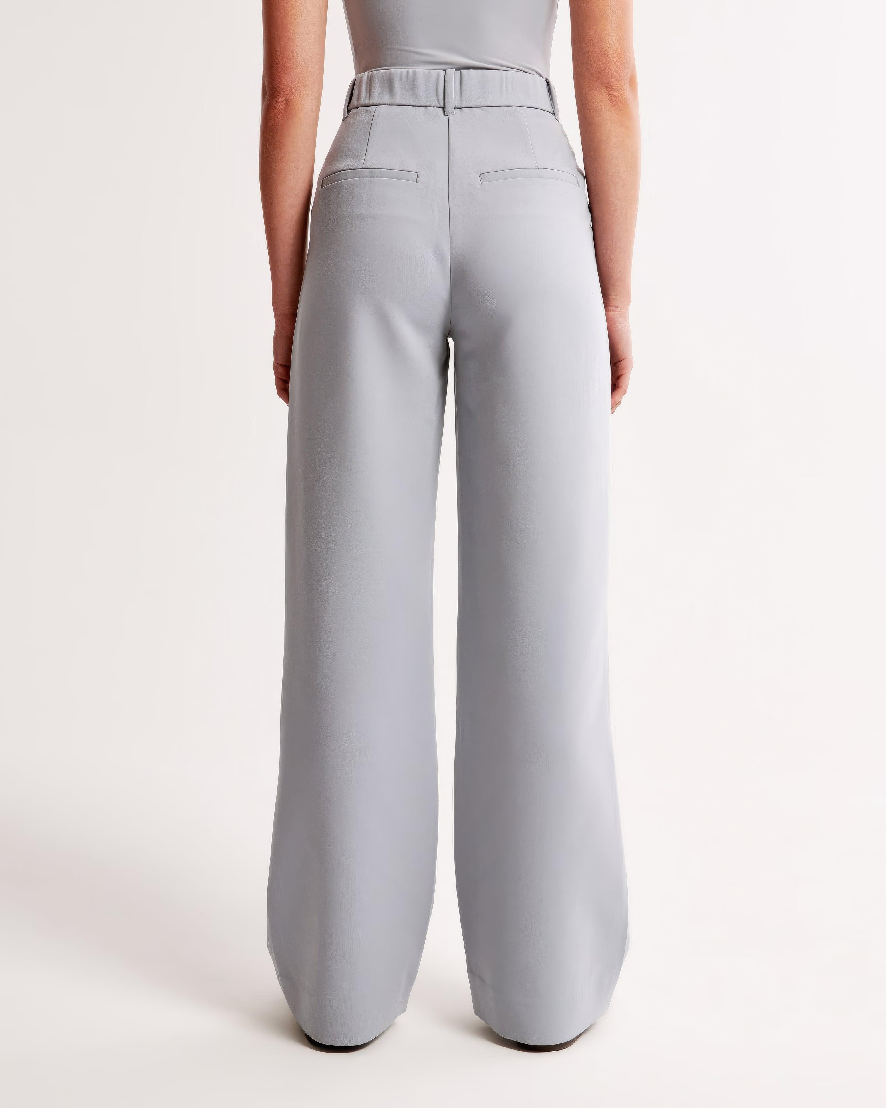 Hoge Taille Pantalon Dames – Geplooide Pantalon met Elegante Tapered Fit