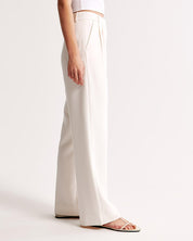 Hoge Taille Pantalon Dames – Geplooide Pantalon met Elegante Tapered Fit