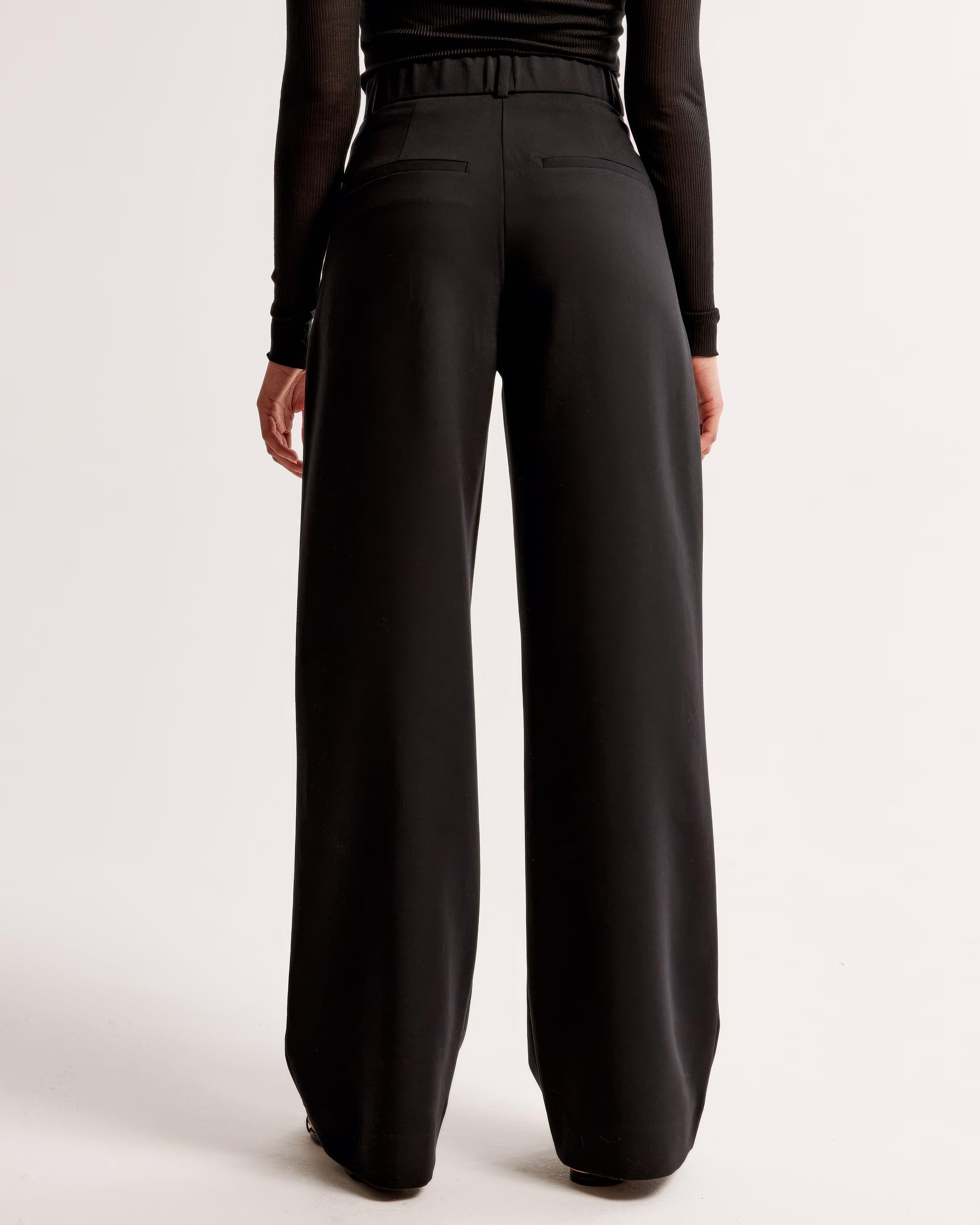 Hoge Taille Pantalon Dames – Geplooide Pantalon met Elegante Tapered Fit