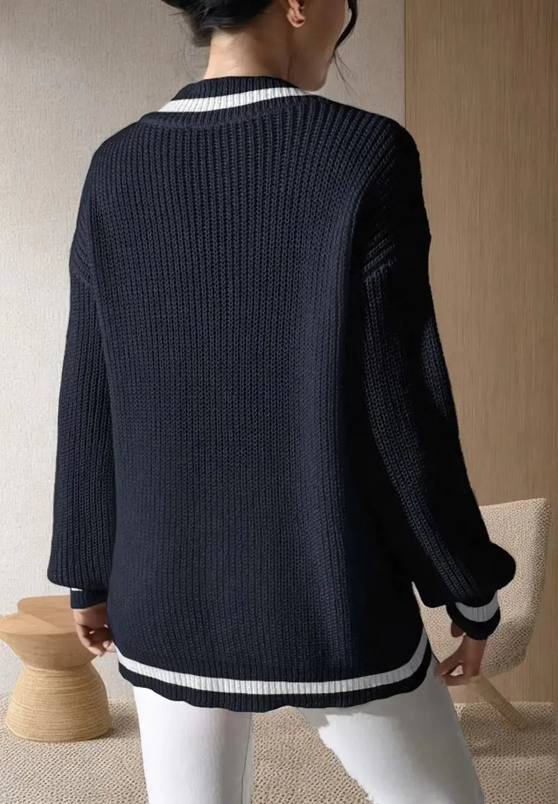 V-Neck Knitted Sweater - Be Juliet