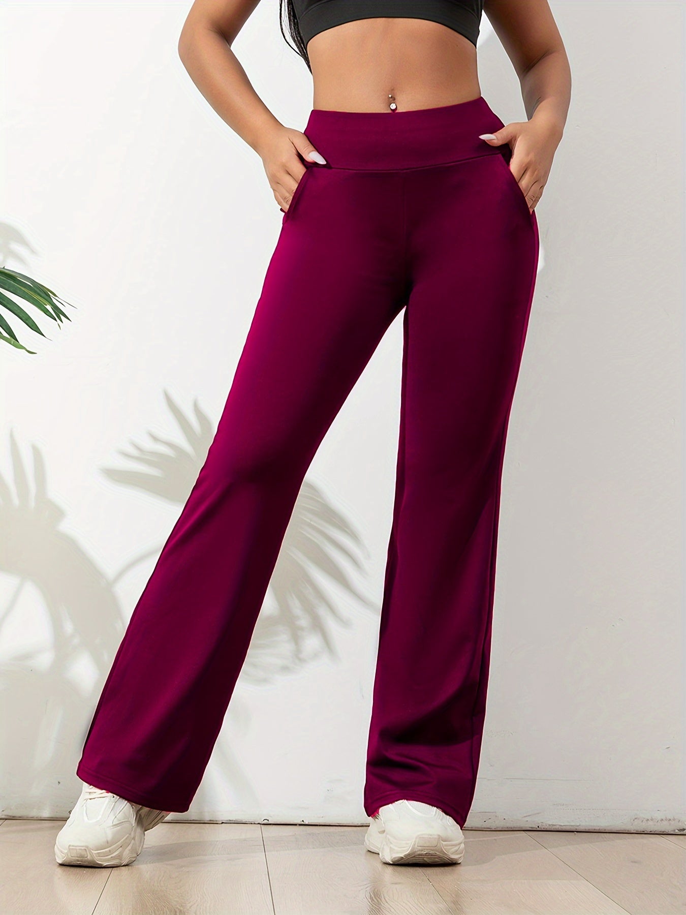 Dames Bootcut Yogabroek met Hoge Taille