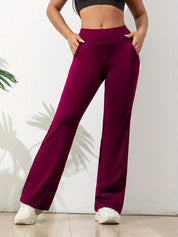 Dames Bootcut Yogabroek met Hoge Taille