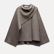 Trendy Dames Cape met Asymmetrisch Design en Zachte Stof