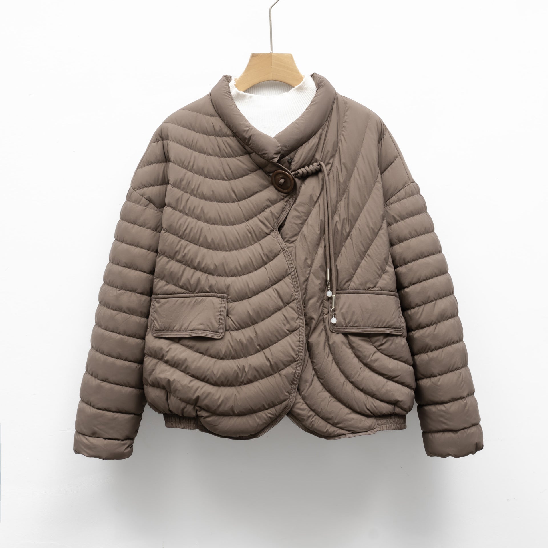 Asymmetrische Quilted Jas