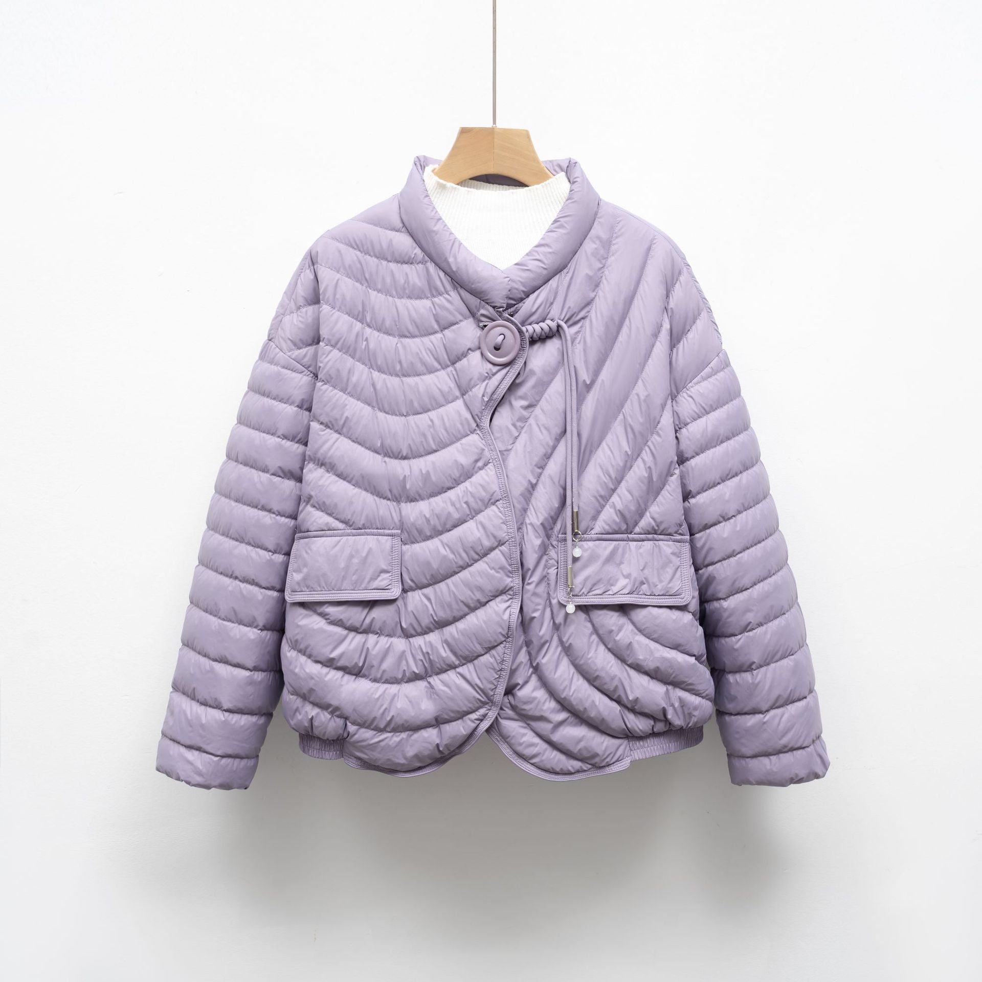 Asymmetrische Quilted Jas