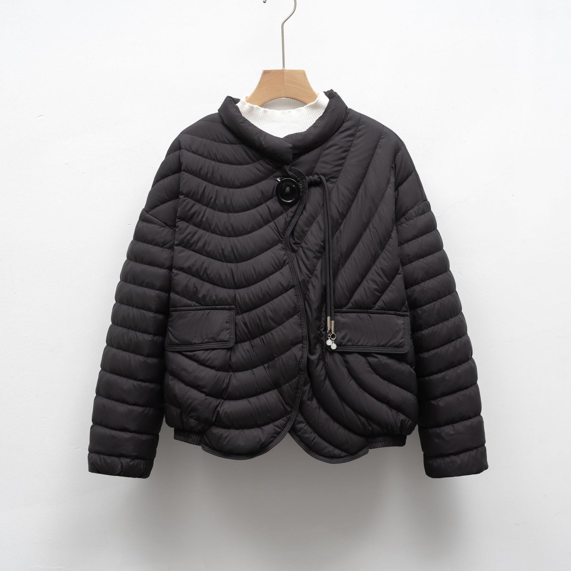 Asymmetrische Quilted Jas