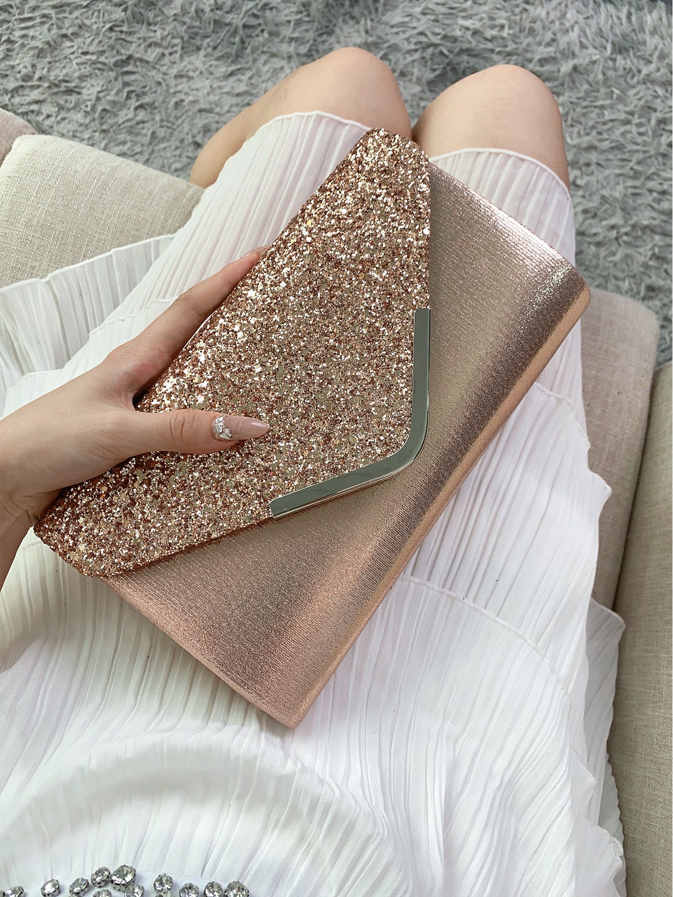 Luxe Glitter Clutch – Elegant Feesttasje