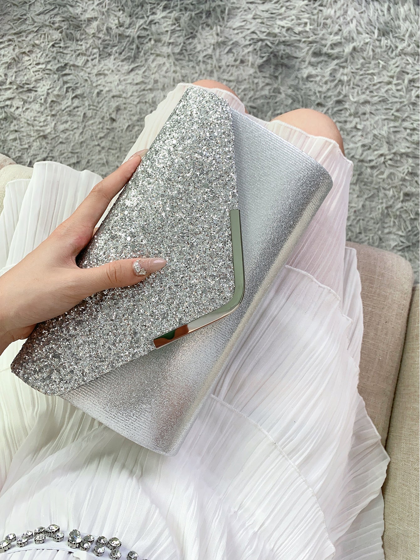 Luxe Glitter Clutch – Elegant Feesttasje